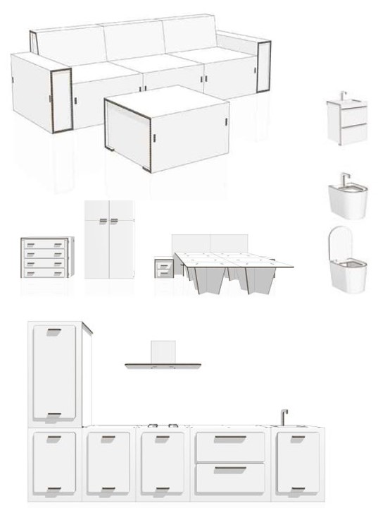 KIT CASA COMPLETA IN CARTONE